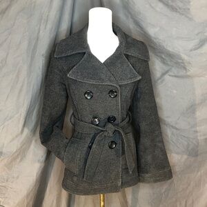 Wool Blend Women’s Gray Peacoat